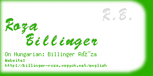 roza billinger business card